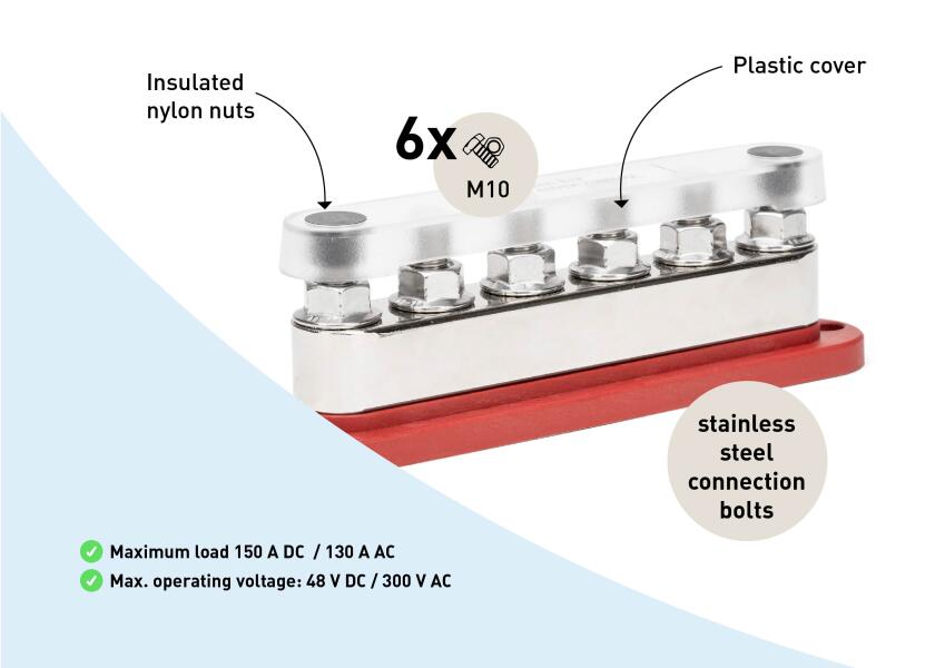 Купить SEATEC Busbar / 6x M10 / red 30991-bvs 7ft.ru в интернет магазине Семь Футов