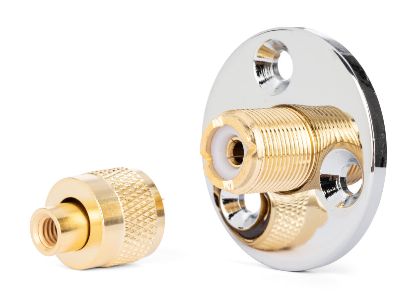 Купить Палубный проходной антенный разъем Glomex RA105 для коаксиальных кабелей на хромированной опоре 7ft.ru в интернет магазине Семь Футов