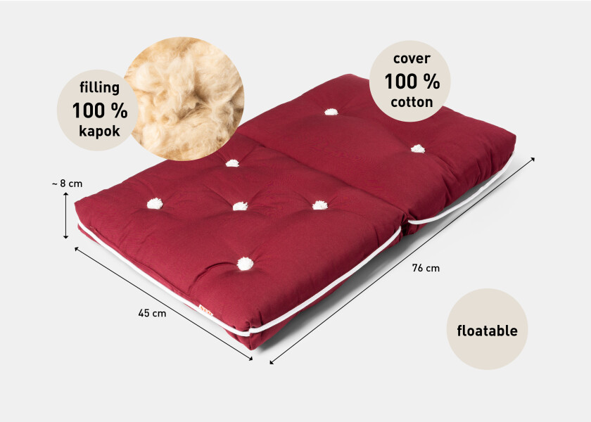 Купить Двойная подушка Kapok / бордово-красный 57288-bvs 7ft.ru в интернет магазине Семь Футов