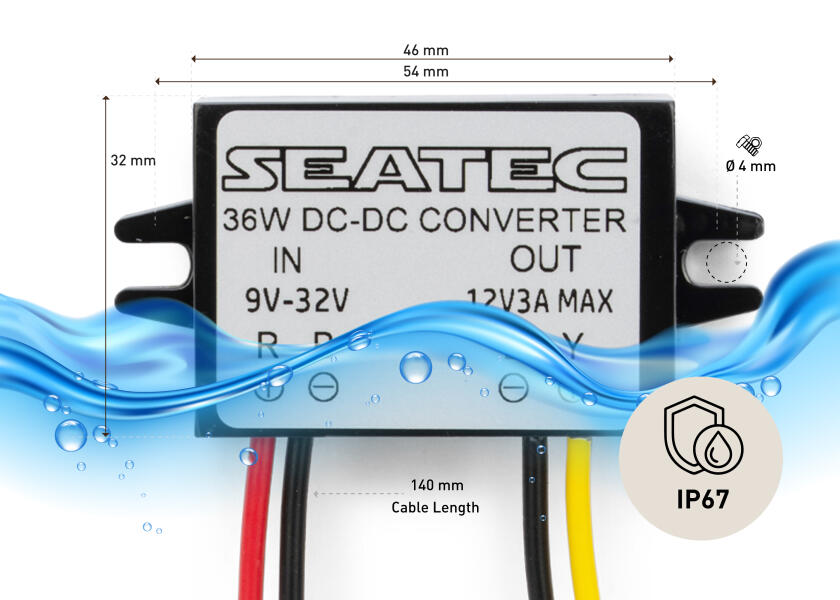 Купить SEATEC DC-DC Converter 9-32 V DC input / 12 V output / 3 A 33964-bvs 7ft.ru в интернет магазине Семь Футов