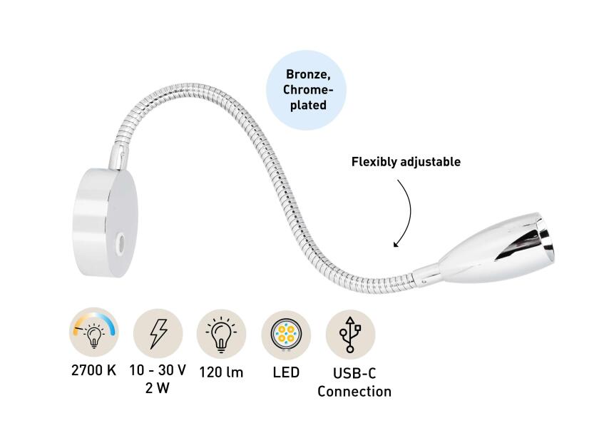 Купить SEATEC LED Reading Light / flexible arm / with touch switch and USB-C charging port 31985-bvs 7ft.ru в интернет магазине Семь Футов