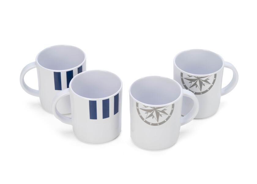 Купить Набор посуды на 4 человека Plastimo Marina 5280489 16 предметов из бело-синего меламина 7ft.ru в интернет магазине Семь Футов