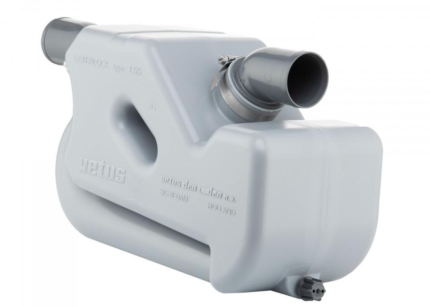 Купить Гидрозатвор Vetus LSG60 17л 578x170x368мм 360° входное соединение Ø60мм для выхлопного шланга Ø60мм со встроенным обратным клапаном 7ft.ru в интернет магазине Семь Футов