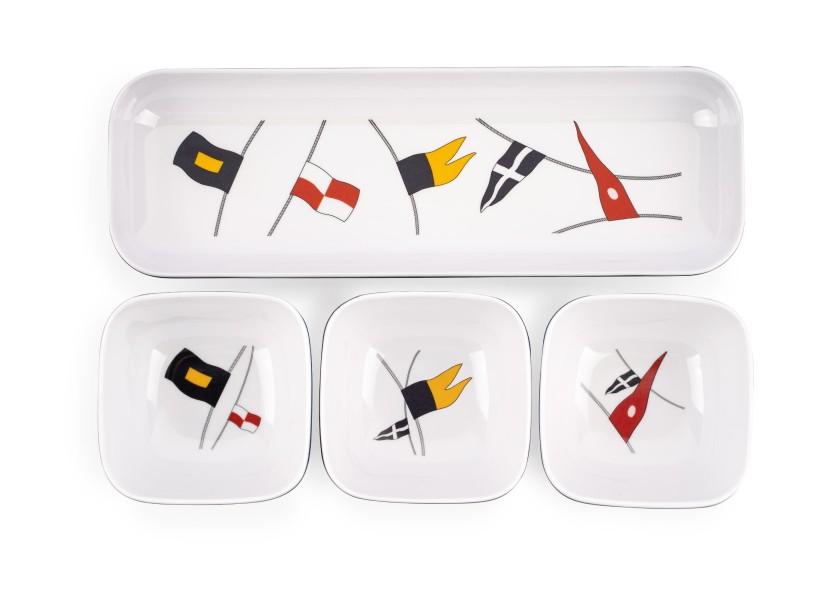 Купить Набор для закусок Marine Business Regata 12013 270x90мм 4шт из белого/синего меламина 7ft.ru в интернет магазине Семь Футов