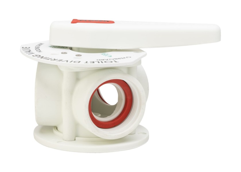 Купить Кран трехходовой для сточных вод TruDesign Aquavalve 90314 вн.резьба 1 1/2" из белого полиамида 7ft.ru в интернет магазине Семь Футов