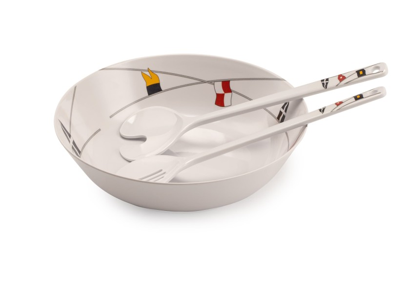 Купить Салатница с двумя ложками Marine Business Regata 12008 Ø250мм из белого меламина 7ft.ru в интернет магазине Семь Футов