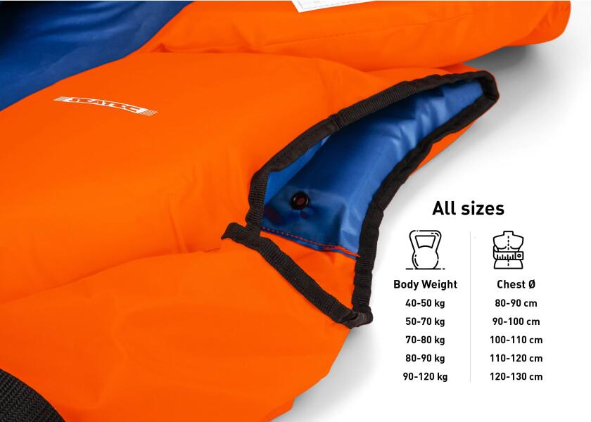 Купить SEATEC 57813 Спасательный жилет Inherent для взрослых / 100 Н / 40–120 кг / Для веса: 70 - 80 кг 7ft.ru в интернет магазине Семь Футов