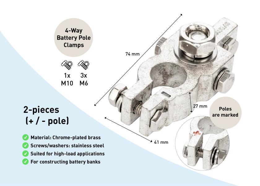 Купить SEATEC 4-Way Battery Pole Clamps 29875-bvs 7ft.ru в интернет магазине Семь Футов