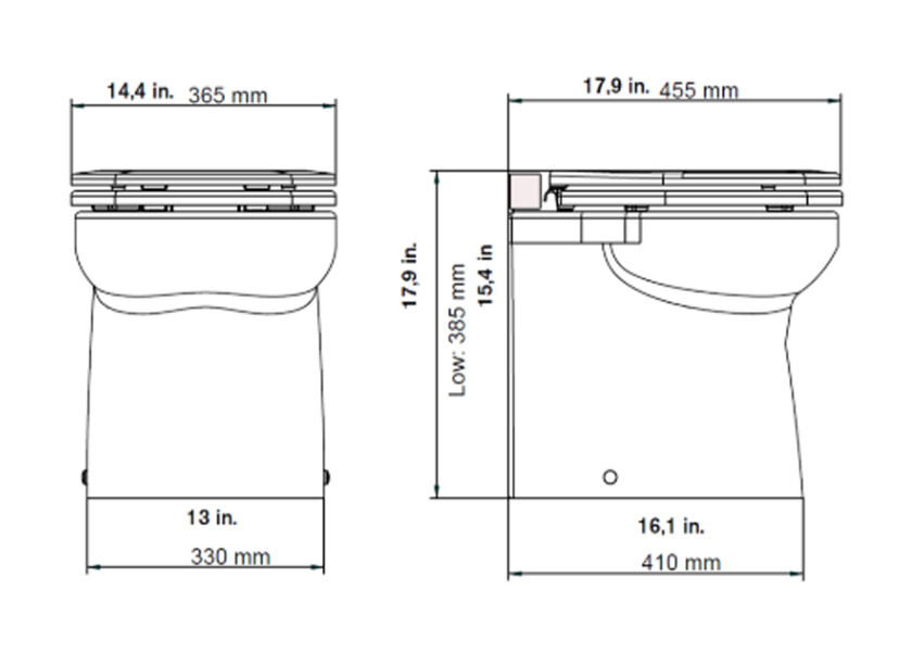 Купить OCEAN TECHNOLOGIES Бортовой туалет ЭЛЕГАНС / 24 В 7ft.ru в интернет магазине Семь Футов