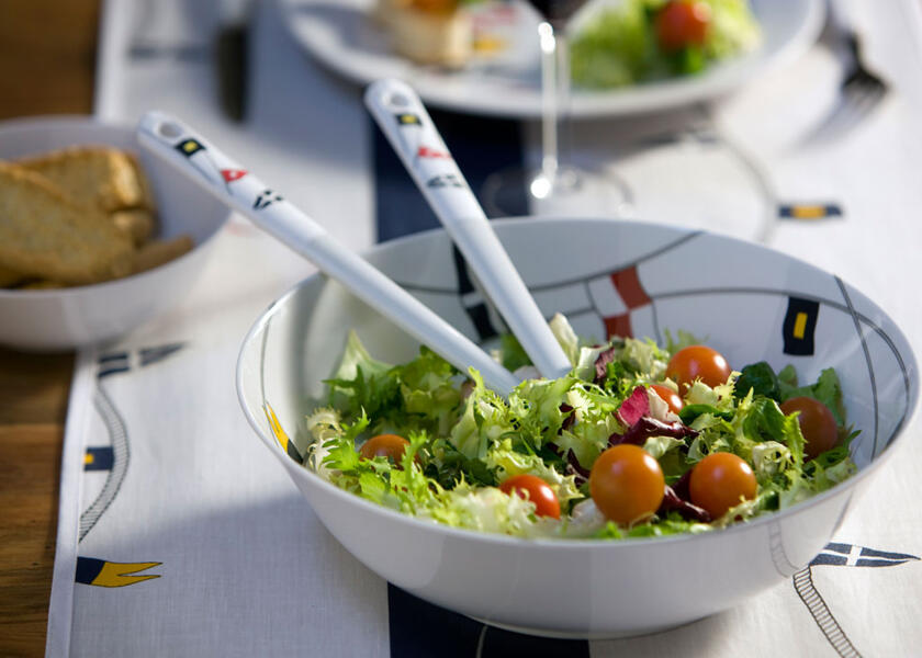 Купить Салатница с двумя ложками Marine Business Regata 12008 Ø250мм из белого меламина 7ft.ru в интернет магазине Семь Футов