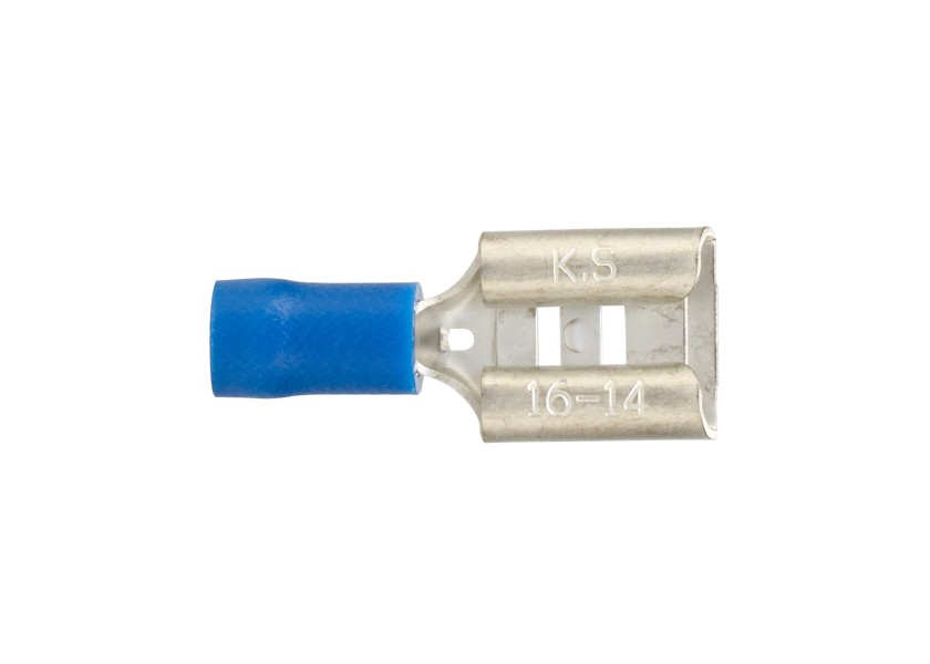 Купить Spade Connector Female / blue / 1.5 - 2.5 mm² / pack of 10 / 9.5 mm 63704-bvs 7ft.ru в интернет магазине Семь Футов