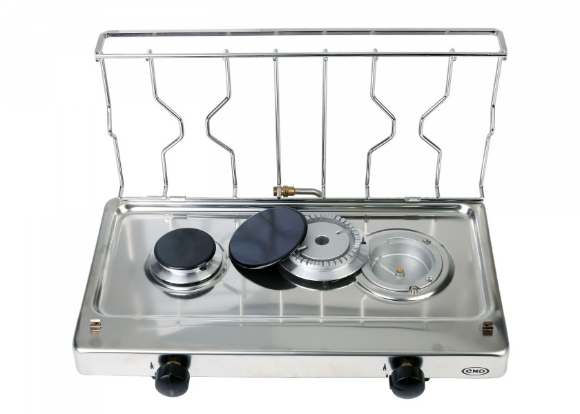 Купить Плита газовая двухконфорочная ENO Xtrem-2 062491011070 410x335x120мм 1,75-2,5кВт с держателем посуды 7ft.ru в интернет магазине Семь Футов