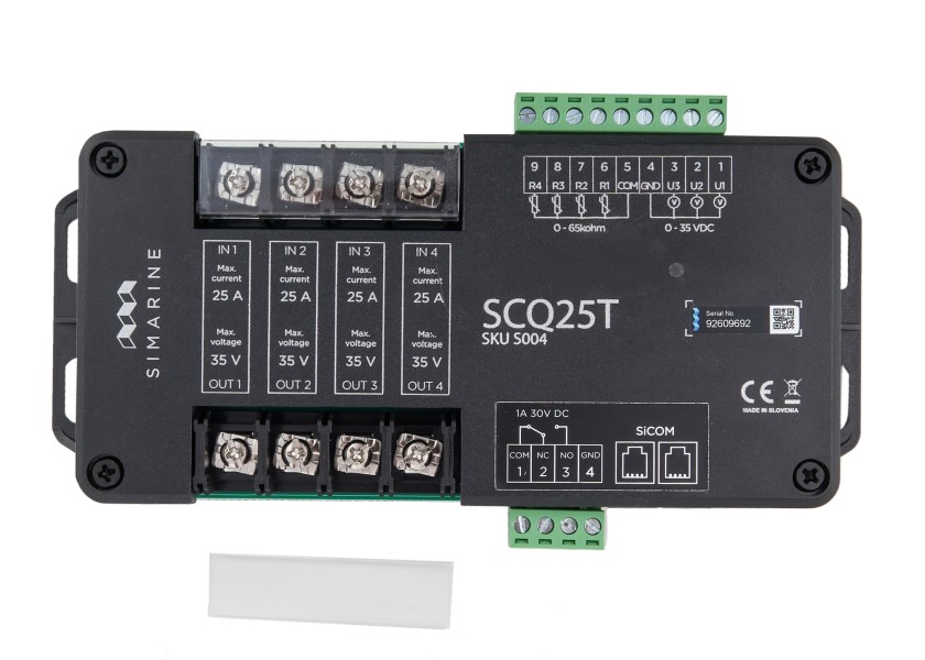 Купить Цифровой шунтирующий модуль Simarine SCQ25T S004 6-35В 4x25A с кабелем 5м 7ft.ru в интернет магазине Семь Футов