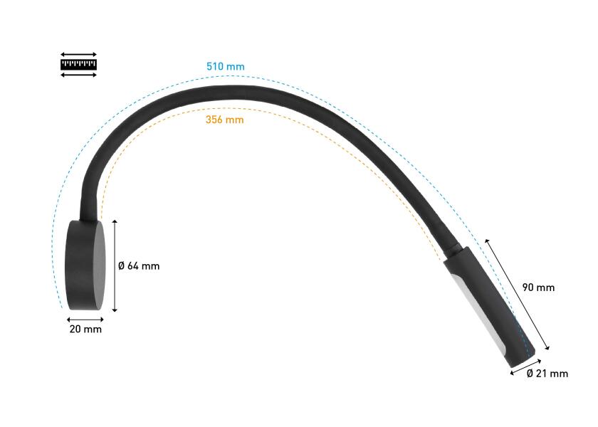 Купить SEATEC LED Reading Light with Dimmer & USB-C / black / warm white/red 31992-bvs 7ft.ru в интернет магазине Семь Футов