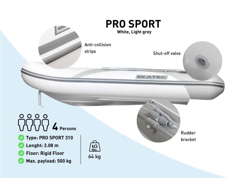 Купить SEATEC PRO SPORT 310 Inflatable Boat / Rigid Floor / 4-person / 3.08 m / max. 15 HP 55811-bvs 7ft.ru в интернет магазине Семь Футов