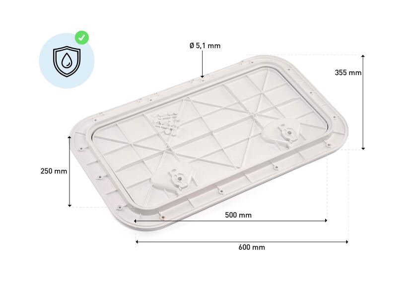 Купить Plastic Inspection Hatch / rectangular / white / 600 x 355mm 32073-bvs 7ft.ru в интернет магазине Семь Футов
