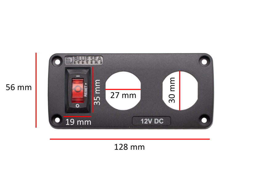 Купить Панель водонепроницаемая Blue Sea 4364 12 В 15 А на 2 посадочных отверстия 7ft.ru в интернет магазине Семь Футов