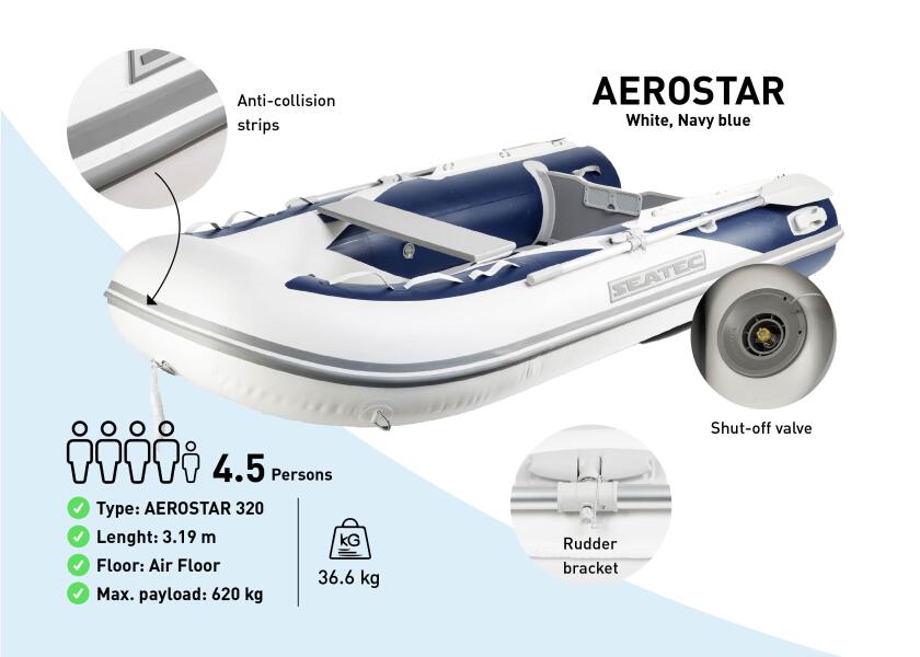 Купить SEATEC Яхт-тендер AEROSTAR 320 / с воздушным полом / 4 человека / 3,19 м / макс. 10 л.с. 7ft.ru в интернет магазине Семь Футов