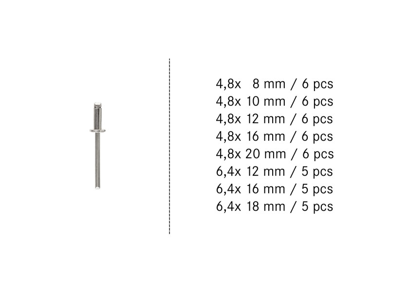Купить Monel Rivet Set / 45-piece 30852-bvs 7ft.ru в интернет магазине Семь Футов