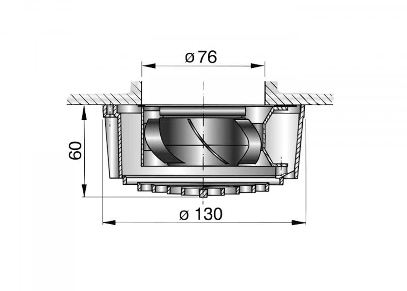 Купить Вентилятор электрический Vetus FAN12 72м3/ч 12В 0,19А Ø130x60мм для вент-ого отверстия Ø76мм переключатель на 2 скорости для кают, гальюнов, салонов 7ft.ru в интернет магазине Семь Футов