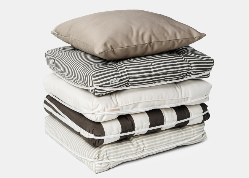 Купить Kapok Single Cushion / light grey / thin stripes 57355-bvs 7ft.ru в интернет магазине Семь Футов