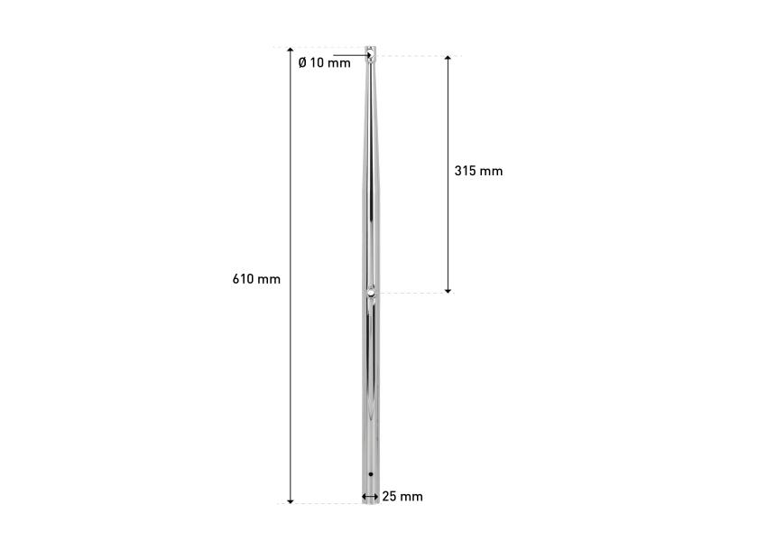 Купить Relingstütze V4A / Zylindrischer Kopf / 610 мм 7ft.ru в интернет магазине Семь Футов