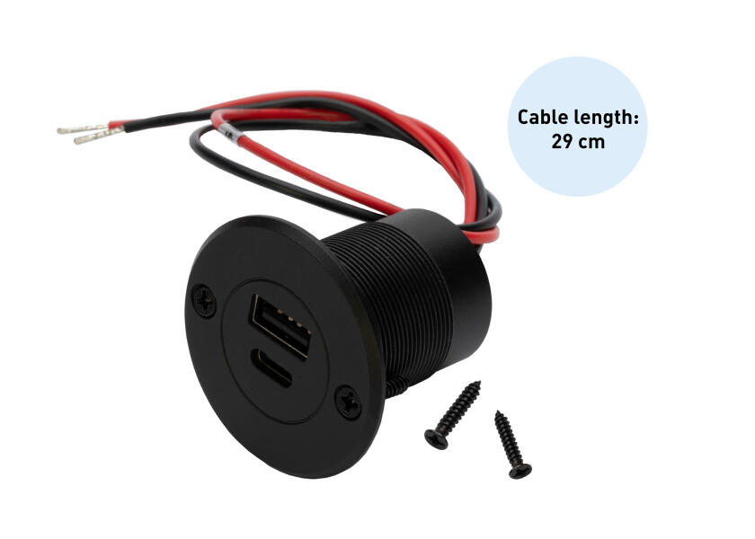 Купить SEATEC Двойная розетка USB питания USB-C/A с монтажной пластиной / IP65 / из алюминия 7ft.ru в интернет магазине Семь Футов