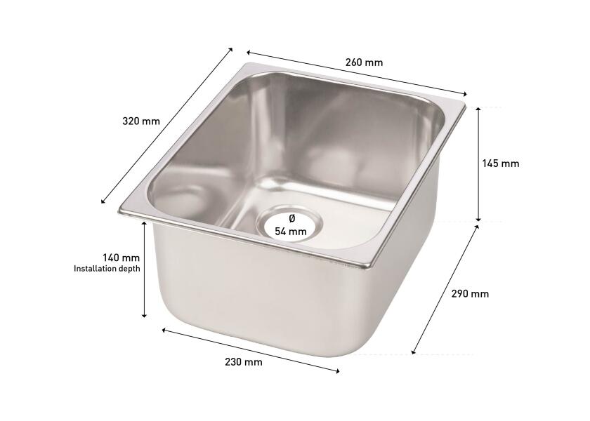 Купить Stainless Steel Sink / rectangular / 320x260x150 mm 60002-bvs 7ft.ru в интернет магазине Семь Футов