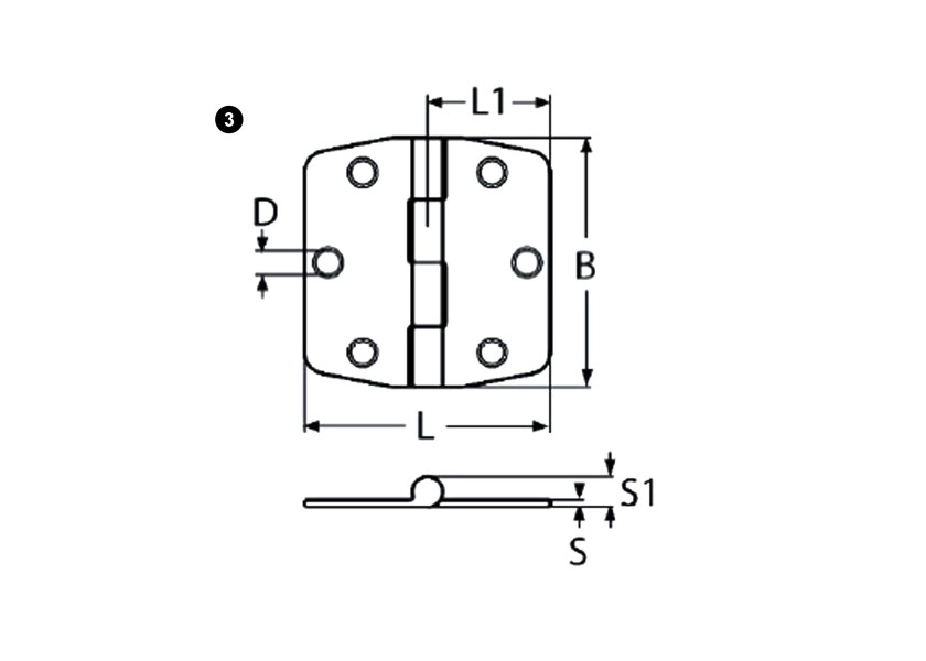 Купить Петля из нержавеющей стали с крышкой / 75 x 74 мм 7ft.ru в интернет магазине Семь Футов