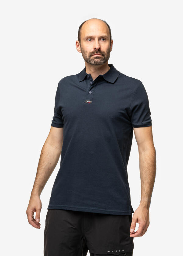 Купить MUSTO 82133_597-M Мужская футболка-поло Essential Pique / темно-синий / Размер одежды: М 7ft.ru в интернет магазине Семь Футов