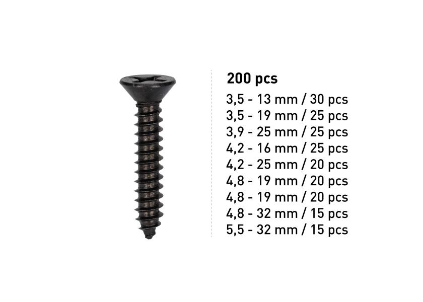 Купить V4A assortment box / tapping screws DIN7982 / countersunk head / 200-piece 32069-bvs 7ft.ru в интернет магазине Семь Футов