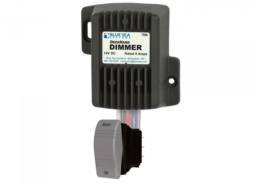 Купить Диммер электронный Blue Sea DeckHand 7504 24В 6A 88x82x33мм с поддержкой нескольких выключателей и памятью 7ft.ru в интернет магазине Семь Футов