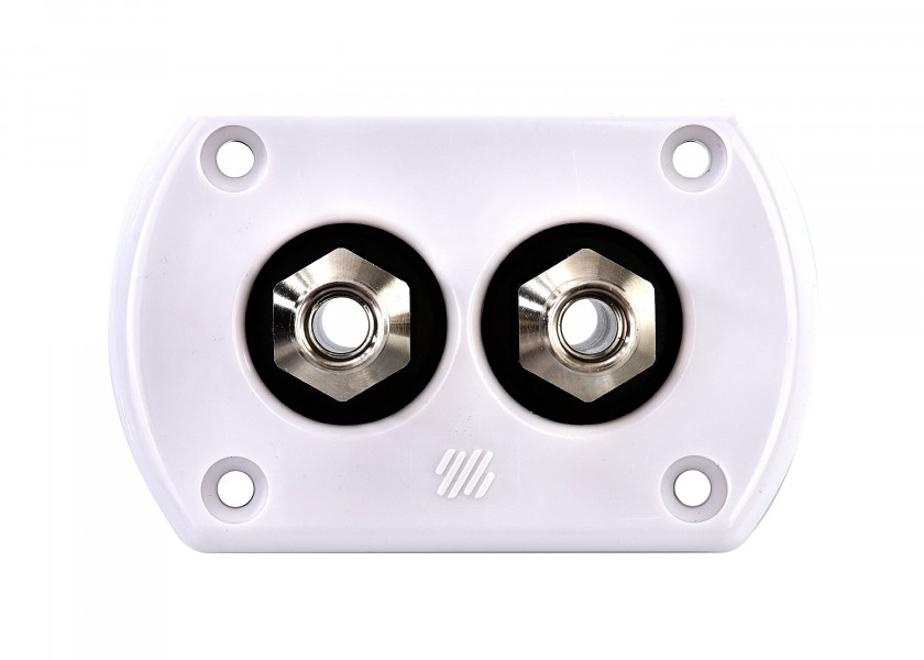 Купить Фитинг резьбовой переборочный Ultraflex R9W 43167G 106x68мм из белого ABS-пластика и хромированной латуни для гидравлических шлангов KIT OB с предустановленными фитингами 7ft.ru в интернет магазине Семь Футов