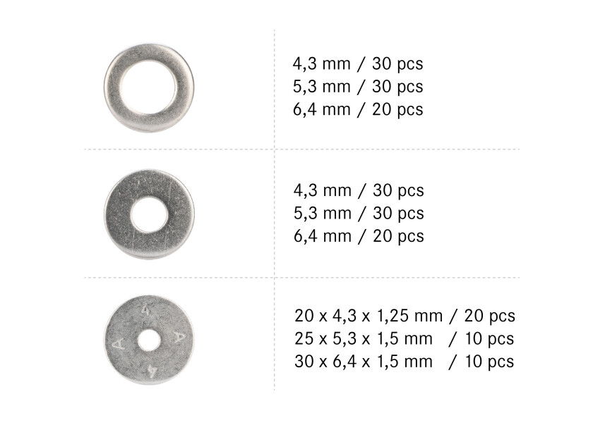 Купить Washer Assortment Box / V4A / 200-piece / 4.3 - 6.4 mm 31519-bvs 7ft.ru в интернет магазине Семь Футов