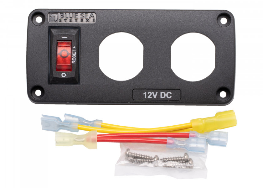 Купить Панель водонепроницаемая Blue Sea 4364 12 В 15 А на 2 посадочных отверстия 7ft.ru в интернет магазине Семь Футов