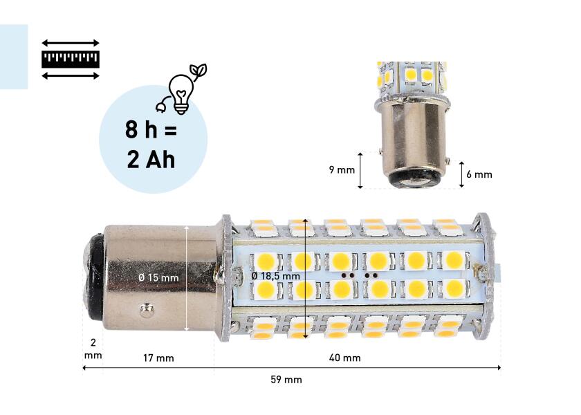 Купить Мега LED 60 / BAY15D 12614-bvs 7ft.ru в интернет магазине Семь Футов
