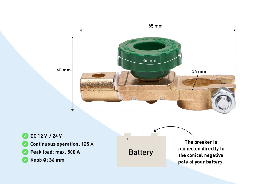 Купить SEATEC Клемма полюса батареи с автоматическим выключателем 7ft.ru в интернет магазине Семь Футов