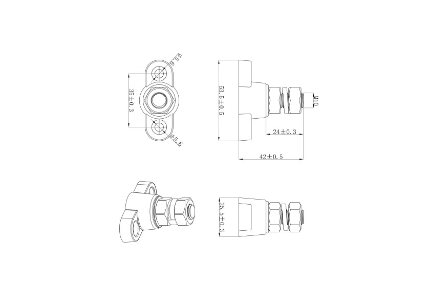 Купить SEATEC Busbar 1xM10 / red 29729-bvs 7ft.ru в интернет магазине Семь Футов