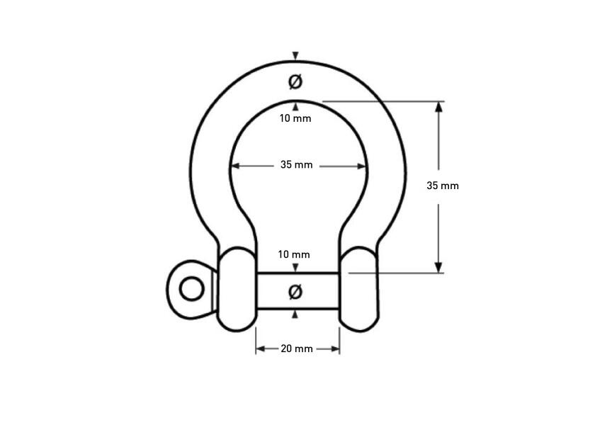 Купить Round Shackle / curved / stainless steel / matt black 56262-bvs 7ft.ru в интернет магазине Семь Футов