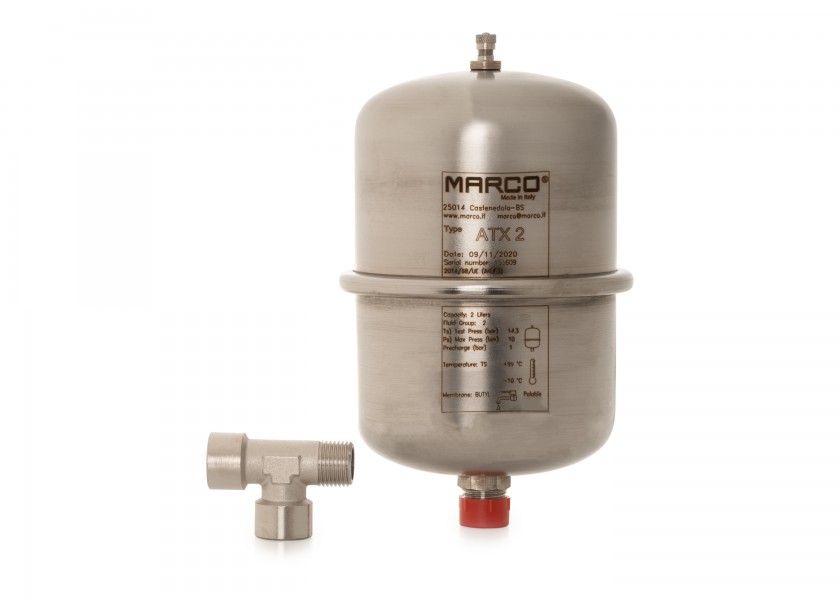 Купить Бак напорный мембранный Marco ATX2 16508110 2л 10бар 1/2” из нержавеющей стали AISI304 7ft.ru в интернет магазине Семь Футов