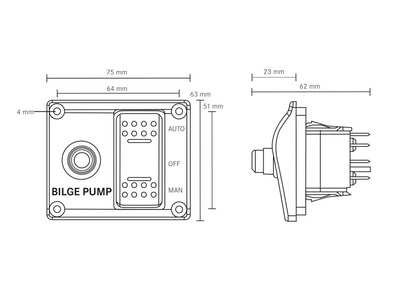 Купить Панель автоматического переключателя трюмной помпы 29851-bvs 7ft.ru в интернет магазине Семь Футов