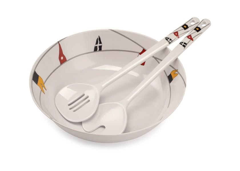 Купить Салатница с двумя ложками Marine Business Regata 12008 Ø250мм из белого меламина 7ft.ru в интернет магазине Семь Футов