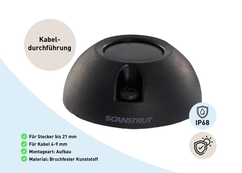 Купить Сальник кабельный водонепроницаемый IP68 Scanstrut DS21A-P-BLK малый 4-9 мм из чёрного пластика 7ft.ru в интернет магазине Семь Футов