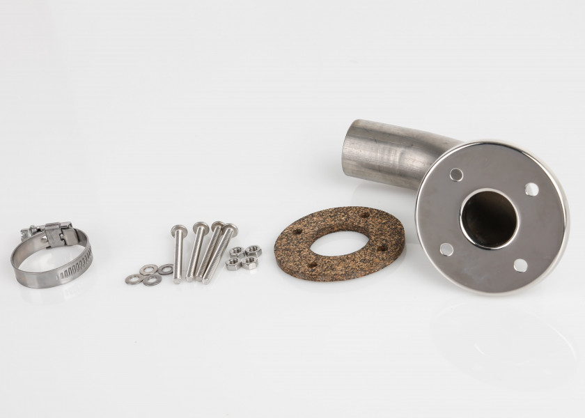 Купить Бортовой выхлопной патрубок из полированной нержавеющей стали Wallas 1066 28 мм 7ft.ru в интернет магазине Семь Футов