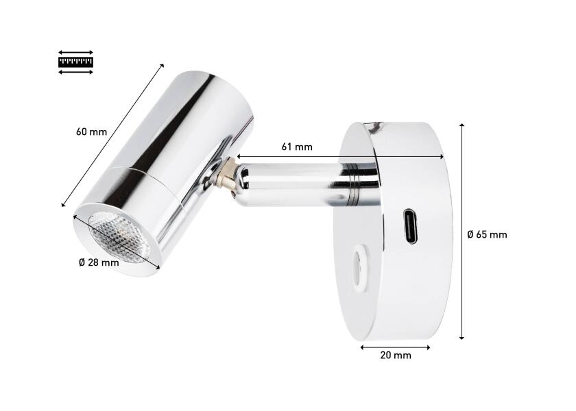 Купить SEATEC LED Reading Light with touch switch and USB-C charging port 31983-bvs 7ft.ru в интернет магазине Семь Футов