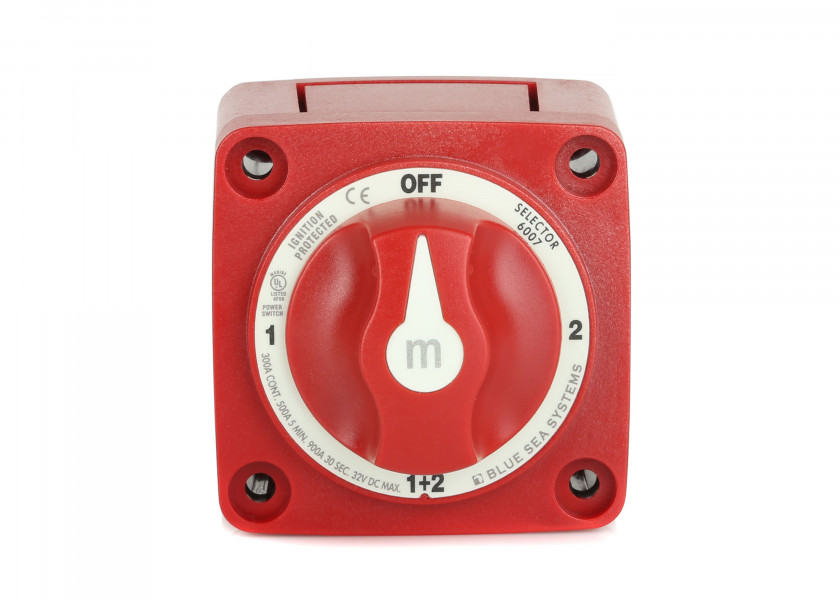 Купить Переключатель АКБ Blue Sea m-Series 6007 32В 300А 4-х позиционный красный 7ft.ru в интернет магазине Семь Футов
