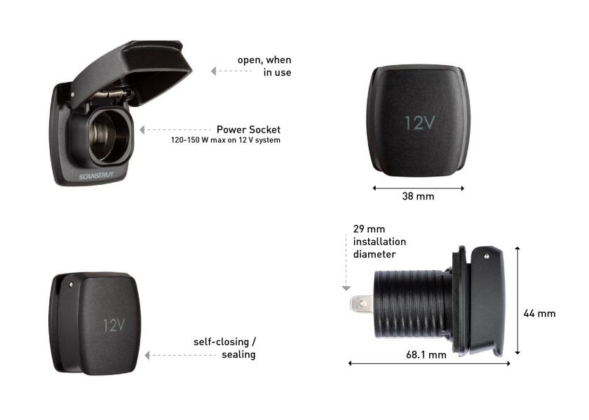Купить Панельная розетка Scanstrut Flip Pro SC-12V-F1 10–15В 6А посадочный ⌀32мм водонепроницаемая устойчивая к УФ-излучению 7ft.ru в интернет магазине Семь Футов