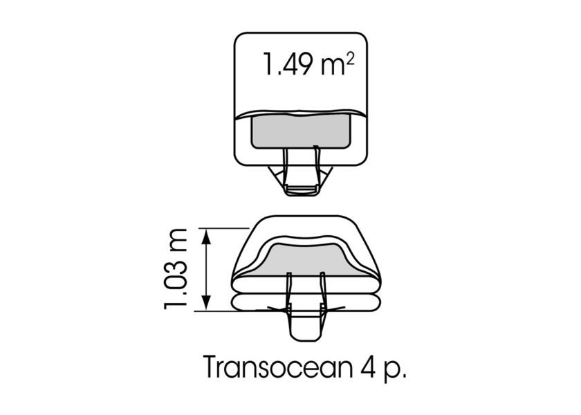 Купить PLASTIMO Международный морской парусный спасательный плот TRANSOCEAN OSR <24 ч / ISO 9650-1 / Количество человек: 8; Пакет: Контейнер 7ft.ru в интернет магазине Семь Футов