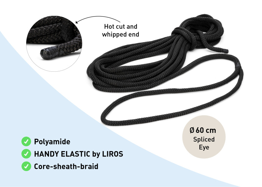 Купить LIROS 30962 HANDY ELASTIC Швартовный трос / с ушком / черный / Веревка-Ø: 10 мм 30962-bvs 7ft.ru в интернет магазине Семь Футов
