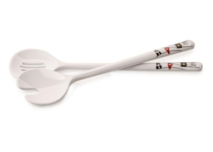 Купить Салатница с двумя ложками Marine Business Regata 12008 Ø250мм из белого меламина 7ft.ru в интернет магазине Семь Футов